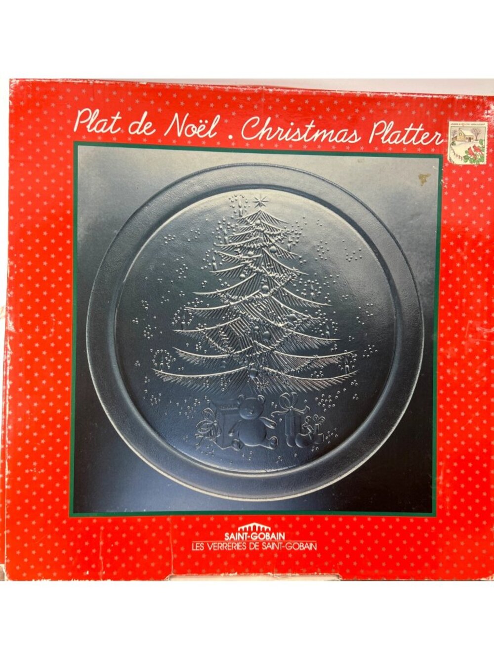Saint-Gobain France Plat De Noël Christmas Glass Platter